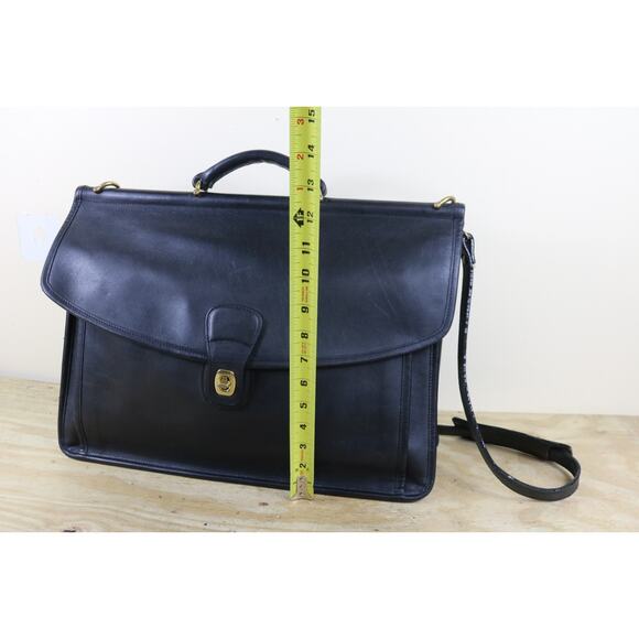 Coach Briefcase Vintage Black Leather Beekman 5266 Messenger Laptop - Picture 7 of 16